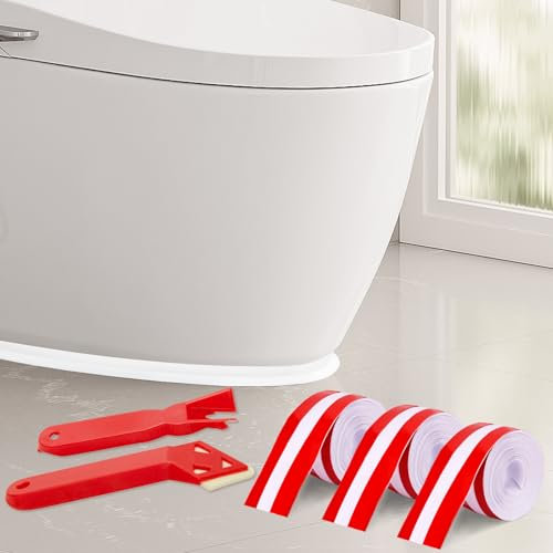 YUKOVEP 3 unidades de cinta selladora autoadhesiva, cinta adhesiva impermeable, junta de bañera de baño, pared, para cocina, aseo, esquinas (blanco 4,0 cm x 3,2 m)