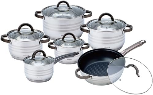 12-teilig Topfset mit Glasdeckel Topfe Induktion KLAUSBERG KB-7702