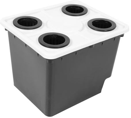 BESTonZON Soilless Cultivation Barrel Plastic Planting Basket Hydroponic Basket for Greenhouse Vegetable Growing 4-hole Black Garden Supplies Suitable for Indoor and Outdoor Hydroponic Systems