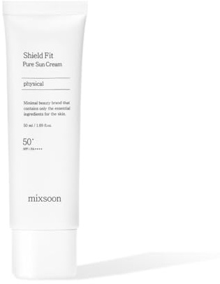 mixsoon Shield Fit Pure Sun Cream - Mineral SPF 50+ PA++++ Broad-Spectrum Protection, 5x Hyaluronic Acid & Cica for Refined Clarity, Weightless Hydration for Sensitive Skin, 50ml