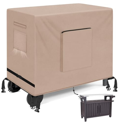 Kovshuiwe Outdoor Dining Cart Cover - Heavy Duty Waterproof Cover for Royal Gourmet Cart Flattop Worktable PC3401S & PC3401B, Compatible with 40 inch Outdoor Utility Cart-40 x 24 x 32 Inch, Khaki