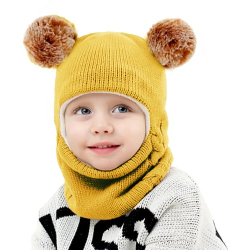 Koerye Passamontagna Maglia Caldo per Bambini Carina Sciarpa con Cappuccio