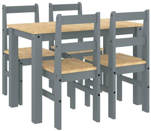 Gruppo da pranzo PANAMA, in legno massello di pino massiccio, scandinavo, moderno, compatto, per cucina, sala da pranzo, stile rustico, set da pranzo