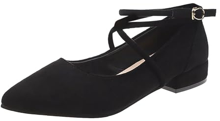 Jolies ballerines pour femmes, chaussures plates médiévales d'été pour filles, chaussures confortables en velours, largeur H, chaussures traditionnelles, chaussures de gymnastique (Black, 34)
