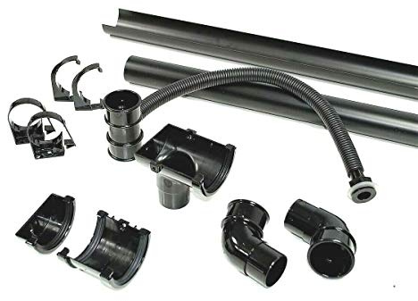 FloPlast MS1 Miniflo Half-Shed Water Butt Guttering Pack Black