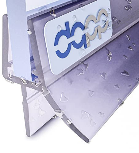DQ-PP Duschdichtung 60cm – Dichtung für 3,5mm – 5mm Glastür Stärke – UK13 – Wasserablaufprofil Wasserabweisprofil – Duschabdichtung Duschwand – Ersatzteile für Duschkabine – Transparent