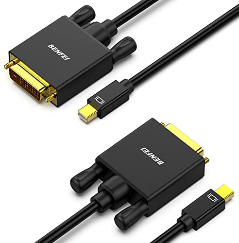 BENFEI Cavo Mini DisplayPort a DVI 1,8 m, 2 Confezioni cavo Mini DisplayPort a DVI (compatibile Thunderbolt 2) con MacBook Air/Pro, Surface Pro/Dock, monitor, proiettore
