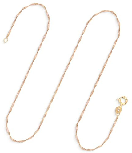 EDELIND Goldkette Damen 333 Echtgold - Singapurkette 1 mm Gelbgold 40cm - 8k Halskette mit Geschenkbox
