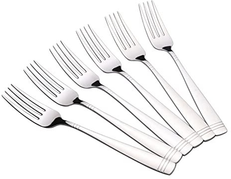 Leendines Stainless Steel Dinner Forks, 12 Pieces