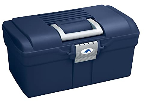 Horse Grooming Box With Removable Tray In Navy Blue