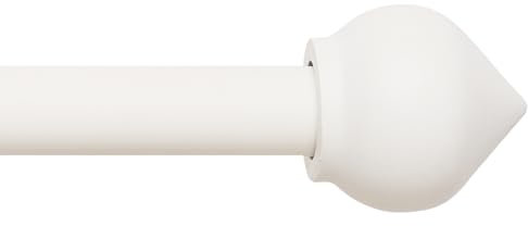 Curtain poles White Extendable curtain pole 76cm to 200cm Adjustable curtain track 30 to 80 Includes poles, BALL finials, 3 piece brackets, hardware kits,for Living room, Bedroom, Kitchen room.