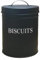 Nobel Biscuits, Cookies Canisters, Storage Barrel Style, Rust Resistant, Powder Coated Ideal for Kitchen Storage (Black)