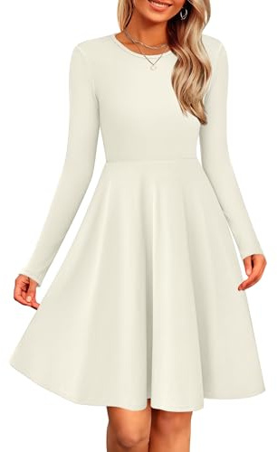 Zeagoo Robe Hiver Femme Pull à Manches Longues Col Rond Robes en Tricot Chic et Elegant Robe Casual A Ligne Tunique S-XXL