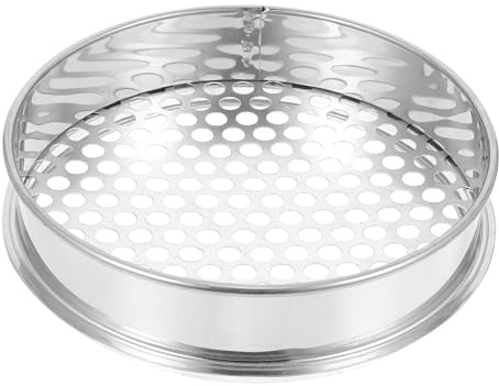 Homoyoyo Criba de Suelo Redonda Filtro de Acero Inoxidable para Jardinería Herramienta Portátil para Tamizar Tierra y Compost Jardinería Doméstica