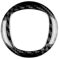 Riktiga Hård Kolfiber Bilratt Centerring Interiördekal För Fiat 500 2008-2021 2022 2023(Svart)