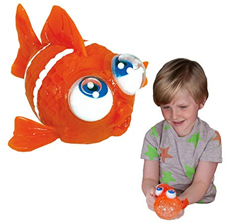 Wobble Eyes - Clown Fish from Deluxebase. Large Animal Squishy Toy with Giant Wobbly Eyes. Clown fish anti stress fidget toy for kids and adults