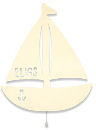 hellomini Personalisiertes Nachtlicht Baby/Kind Schlummerlicht Nachtlampe mit Namen Saskia das Segel-schiff Stilllicht Kinder-licht Kinderzimmerlampe Nachtleuchte Mädchen Jungen Nachtlicht LED-Lampe