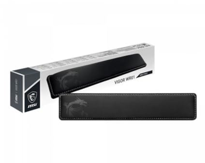 MSI Vigor WR01- Poggiapolsi per tastiera in memory foam, superficie morbida in Lycra, ergonomica ed antibatterica, base antiscivolo, perfetta per le lunghe sessioni di gaming