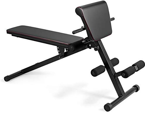 COSTWAY Hantelbank Klappbar, Hantelbank Verstellbar, Multifunktion Fitnessbank 5in1, Sit Up Bank, Trainingsbank mit Gewichten, Bauchtrainer und Rückentrainer Bench, Bankdrücken Bank, Po Trainingsgerät