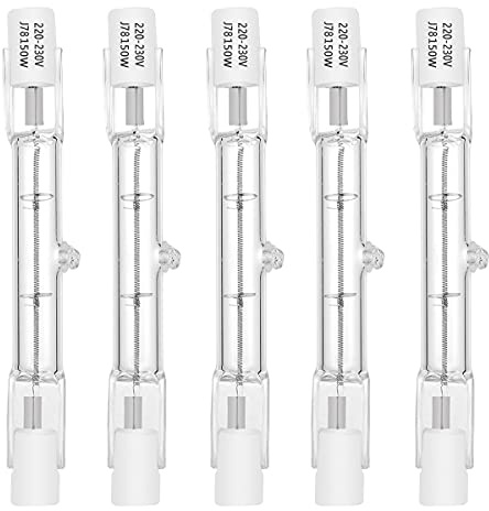 AHEVO 150W R7S Halogen Light Bulbs J Type Linear 78MM Double Ended Floodlight Bulbs 230V Dimmable (Warm White,5 Packs)