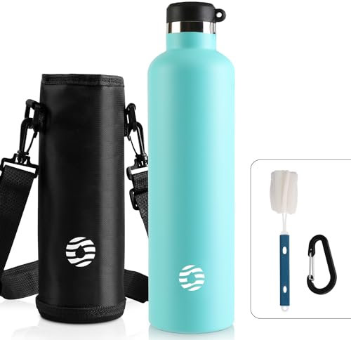 FEIJIAN Stainless Steel Water Bottle 750ml/1000ml Sports Flask Vacuum Insulated Water Bottle Leak Proof BPA Free Metal Water Bottle for School, Cycling, Sports and Gym