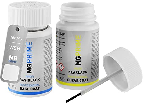 MG PRIME Vernice per auto Kit stilo di ritocco per MG WSB / 5WSB Xin White Solid/Mountain White Vernice di base vernice trasparente ognuno 50ml