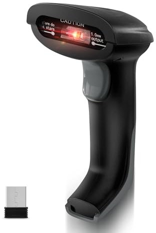 JRHC Barcode Scanner 2.4G Wireless 1D Laser Automatische Barcode-Leser Handheld Barcode-Scanner mit USB-Empfänger für Geschäft, Supermarkt, Lagerhaus