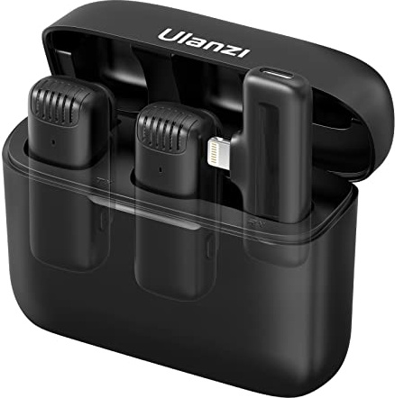 ULANZI J12 trådlös smartphone-mikrofon med Lightning-anslutning, kompatibel med iPhone och iPad