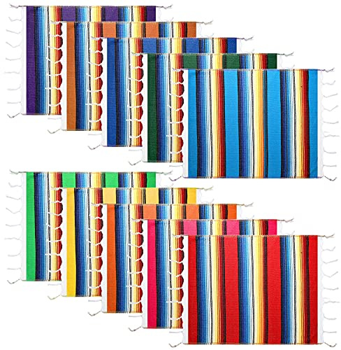Mexikanische Serape mexikanisches Tischset, Sortiert,Fiesta Tischsets 10er-Pack mexikanische Tischsets 18,1 x 12,6 Zoll waschbare