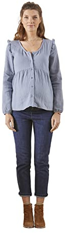 VERTBAUDET Blouse de Grossesse et d'allaitement Gaze de Coton Bleu 38