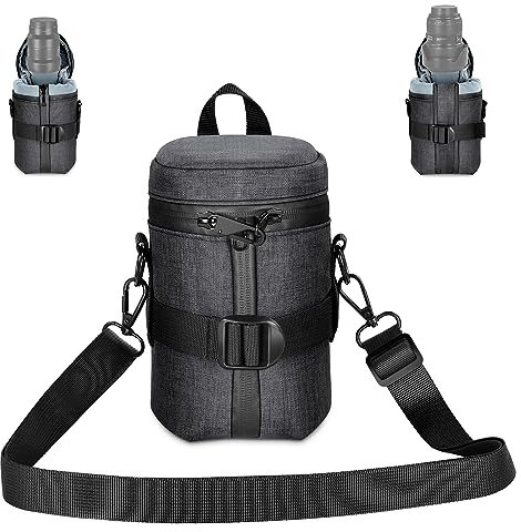 NEEWER Kameraobjektivtasche für 100x140mm DSLR Kameraobjektiv, wasserabweisend, verdickt, erweiterbar, Schutzhülle mit abschließbaren Reißverschlüssen, Schultergurt, hintere Schnalle, PB006