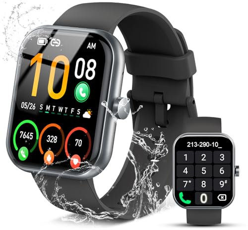 Smart Watch for Men Women, 1.96'' 47.5mm Fitness Watch Running Tracker, Make/Answer Calls, Pedometer Waterproof IP68, Sleep/Heart Rate Monitor/Step Counter Smartwatch for Android iOS iPhone