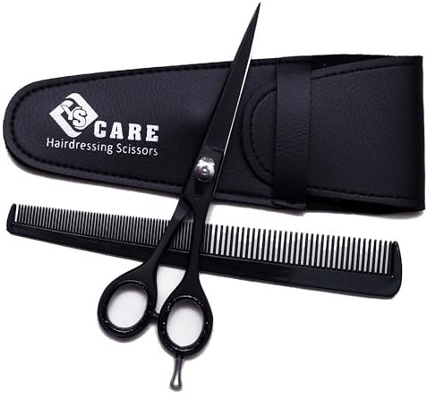 YSCARE Bartschere Haarschere Schnurrbartschere Premium Friseurschere Extra Scharfe Haarschneide Friseurschere Edelstahl (6.5)