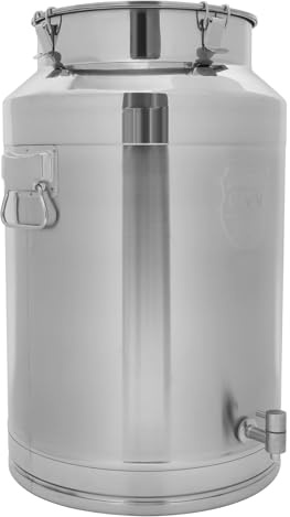 76L/20.08Gallon Stainless Steel Milk Can with Faucet, Heavy Duty Milk Bucket Milk Jug Wine Pail Bucket Bottle Liquid Container Storage Milk Container for Grain Wine Liquid,Stainless Steel Sealed Tank
