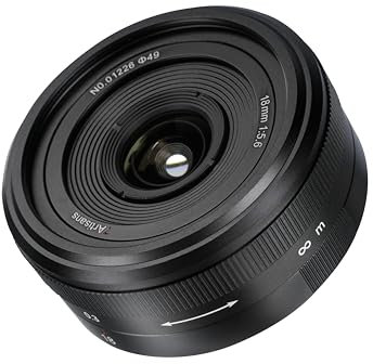 7artisans 18mm F5.6 Objetivo de Formato Completo con Montura L Objetivo Ultra Gran Angular Pancake Compatible con cámaras con Montura L para cámaras