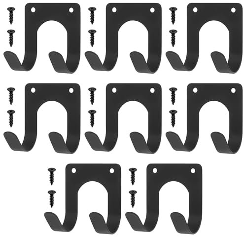 QJKEJI Gancio da parete per garage, 8 pezzi, gancio per carichi pesanti, da parete, gancio doppio per attrezzi da giardino, supporto per attrezzi, organizer