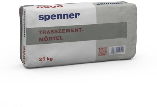 Spenner Mortier de ciment Trassé 25 kg | Réduit les efflorescences et assure une grande adhérence | Résistant aux intempéries et au gel | Idéal pour les travaux de pierre naturelle et de pavage (1)