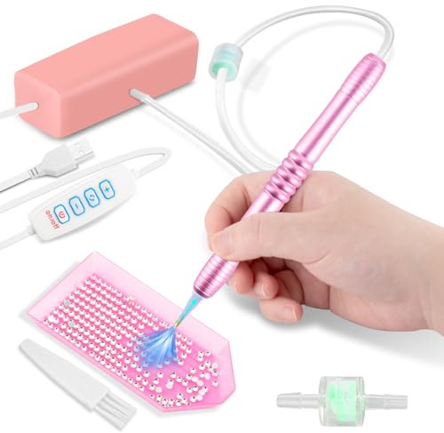 YCCOKJJ Diamond Painting Stift Set DIY Diamond Painting Pen, 3 Gang Einstellbare Saugstärken USB-C Vakuum Pumpe, Setzen von Steinen Ohne Wachs, Elektrischer Diamont Painting Stift Tools & Zubehör