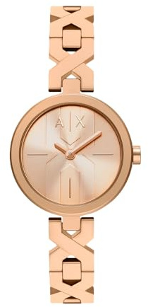 Armani Exchange Uhr für Damen, Quarz Zwei Zeiger Werk und 32 mm Gehäusegröße mit Edelstahlarmband