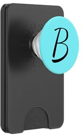 Baby Blue Initial B Black Letter Beautiful Brush Script Gift PopSockets PopWallet for MagSafe