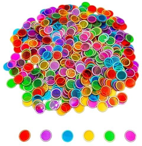 ZORVYN 100 Stück Magnetisches Bingo-Set, Metallring-Chips, Kunststoff-Poker-Spielsteine, Marker, Mathematikzählung, Wissenschaftsforschung, STEM-Kit, Familienspielabende (mehrfarbig)