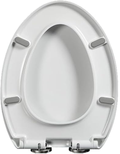 Sedile WC con Chiusura Ammortizzata E Sgancio Rapido, Sedile in Plastica con Cerniere Regolabili, Design con Fissaggio dall (17.7 x14.2)