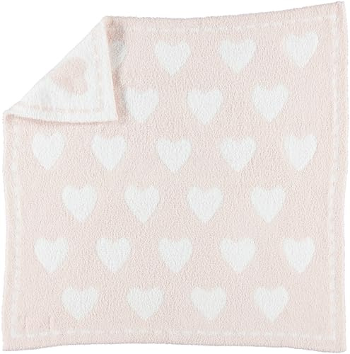 Barefoot Dreams® CozyChic® Dream Receiving Blanket, Pink-White Hearts, 30x30