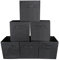 Set of 6 EZOWare Collapsible Fabric Storage Cube Organiser Bins, Collapsible Basket with Handles for Home, Kids Baby Nursery Room, Closet Toys Organisation, 26.7 x 26.7 x 27.8 cm/Black