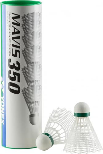 Yonex Mavis 350 Badmintonshuttle, Schachtel mit 6 Stücken, weiß, One Size