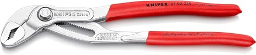 KNIPEX Cobra Tenaza de agarre pico loro con cartulinas autoservicio cromado Mangos plasticos por inmersión antideslizantes 250 mm, 87 03 250 SB