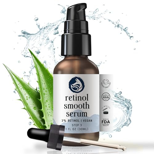 Foxbrim Retinol Facial Serum - 2.5% Phospholipid Based - Anti Aging Face Serum - With Vitamin A, Hyaluronic Acid & Organic Jojoba Oil - 1OZ