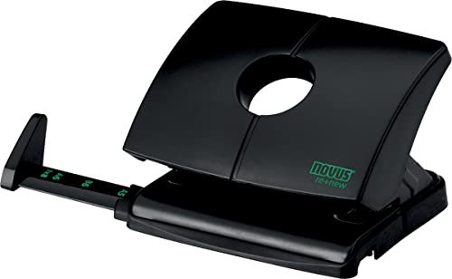 Novus B 216 re+new Locher (Kunststoffoberteil aus nachhaltigem Rezyklat, 16 Blatt, mit Anschlagsschiene) schwarz