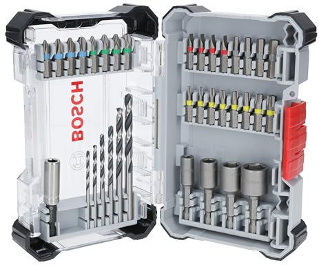 Bosch 35x Extra Hard Screwdriver Bit and Metal HSS Drill Bit Set, 35-Piece (197 x 110.5 mm, Professional Accessories Screwdriver, Drill)