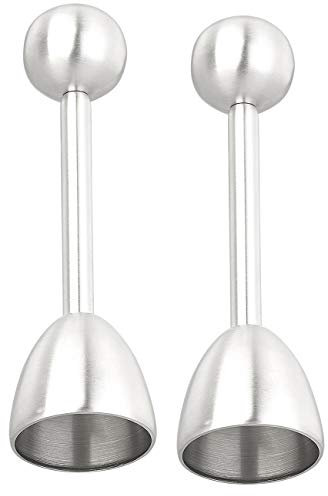 Rosenstein & Söhne Eier Öffner: 2er-Set Eierköpfer und Eieröffner aus Edelstahl, für harte/weiche Eier (Öffner, Eieröffner mit Kugel, Eierschneider)